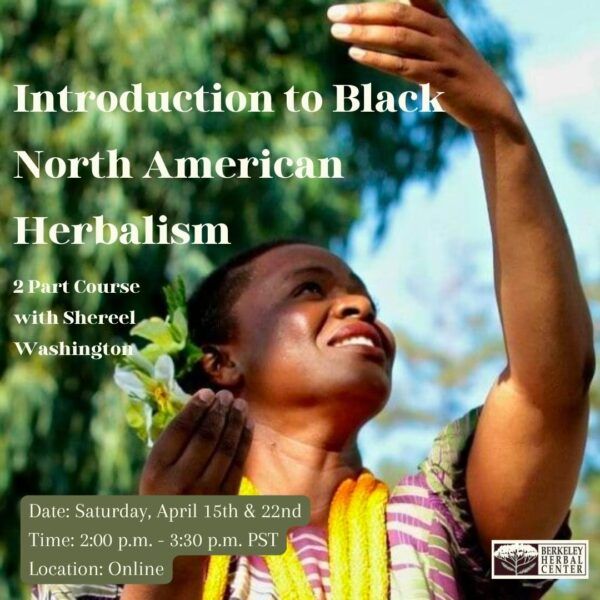 Image of Shereel Washington dancing - with class title "Introduction to Black North American Herbalism"